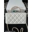 Chanel Mini Flap Bag with Flower Top Handle A96034 White 2024
