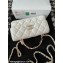 Chanel Mini Flap Bag with Flower Top Handle A96034 White 2024