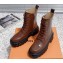 Louis Vuitton Heel 6cm LV Record Ranger Boots in Glazed calf leather Brown 2024