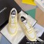 Chanel Cotton Sneakers G45352 White/Yellow 2024