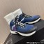 Chanel Suede Calfskin & Knit Sneakers G45204 Blue 2024