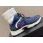 Chanel Suede Calfskin & Knit Sneakers G45204 Blue 2024