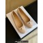 Dior Ballet Flats with Grosgrain bow and Pearl in Nude Quilted Cannage Calfskin 2024