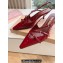 Miu Miu Heel 3cm Patent leather slingbacks Red with buckles 2024