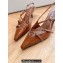 Miu Miu Heel 3cm Patent leather slingbacks Brown with buckles 2024