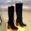 Louis Vuitton Heel 9cm Silhouette Drawstring High Boots in Suede calf leather Black 2024