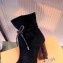 Louis Vuitton Heel 9cm Silhouette Drawstring Ankle Boots in Suede calf leather Black 2024