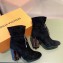 Louis Vuitton Heel 9cm Silhouette Drawstring Ankle Boots in Suede calf leather Black 2024