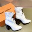 Louis Vuitton Heel 9cm Silhouette Drawstring Ankle Boots in calf leather White 2024