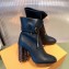 Louis Vuitton Heel 9cm Silhouette Drawstring Ankle Boots in calf leather Black 2024