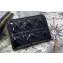 Lady Dior Voyageur Small Coin Purse in Black Patent Cannage Calfskin 2024