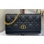 Dior Caro Pouch Bag in Black Soft Cannage Calfskin 2024