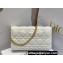 Dior Caro Pouch Bag in White Soft Cannage Calfskin 2024