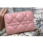 Lady Dior Voyageur Small Coin Purse in Pink Cannage Lambskin 2024