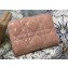 Lady Dior Voyageur Small Coin Purse in Nude Pink Patent Cannage Calfskin 2024