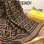 Fendi FF Brown Silk and Wool throw Blanket Top Quality