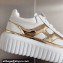 Hogan H-Stripes Women/Men Sneakers White/Gold 2024