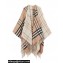 Burberry Contrast Check Wool Cashmere Cape Top Quality