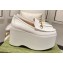 Gucci Horsebit Platform Loafers Brushed Leather White Spring 2024