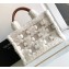 Celine small cabas thais bag in SHEARLING WITH TRIOMPHE EMBROIDERIES 199163 Natural / Tan