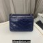 Saint Laurent Niki Baby Bag in Crinkled Vintage Leather 633160 Navy Blue