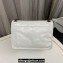 Saint Laurent Niki medium Bag in Crinkled Vintage Leather 633158 White