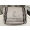 Saint Laurent Niki medium Bag in Crinkled Vintage Leather 633158 Pale Gray