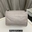 Saint Laurent Niki medium Bag in Crinkled Vintage Leather 633158 Pale Gray