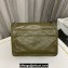 Saint Laurent Niki medium Bag in Crinkled Vintage Leather 633158 Olive Green