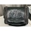 Saint Laurent Niki medium Bag in Crinkled Vintage Leather 633158 Dark Green