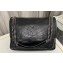 Saint Laurent Niki Large Bag in Crinkled Vintage Leather 498883 Black/Silver