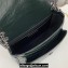 Saint Laurent Niki Baby Bag in Crinkled Vintage Leather 633160 Dark Green