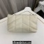Saint Laurent toy puffer Bag in lambskin 759337 Vintage White/Silver