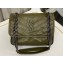 Saint Laurent Niki Baby Bag in Crinkled Vintage Leather 633160 Olive Green