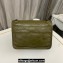 Saint Laurent Niki Baby Bag in Crinkled Vintage Leather 633160 Olive Green