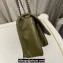 Saint Laurent Niki Baby Bag in Crinkled Vintage Leather 633160 Olive Green