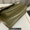 Saint Laurent Niki Baby Bag in Crinkled Vintage Leather 633160 Olive Green