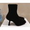 Dior Heel 8cm D-Fiction Heeled Ankle Boots in Suede Black 2024