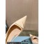 Prada Heel 7.5cm Patent leather Slingback Pumps 1I901M Ivory 2024