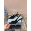 Prada Heel 7.5cm Patent leather Slingback Pumps 1I901M Black 2024