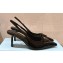 Prada Heel 7.5cm Patent leather Slingback Pumps 1I901M Black 2024