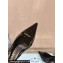 Prada Heel 7.5cm Patent leather Slingback Pumps 1I901M Black 2024