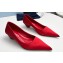 Prada Heel 4cm Satin Pointed Toe Pumps Red Spring 2024
