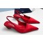 Prada Heel 4cm Satin Pointed Toe Slingbacks Red Spring 2024