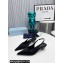 Prada Heel 4cm Satin Pointed Toe Slingbacks Black Spring 2024