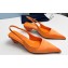 Prada Heel 4cm Satin Pointed Toe Slingbacks Orange Spring 2024