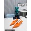 Prada Heel 4cm Satin Pointed Toe Slingbacks Orange Spring 2024
