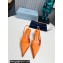 Prada Heel 4cm Satin Pointed Toe Slingbacks Orange Spring 2024