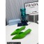 Prada Heel 4cm Satin Pointed Toe Mules Green Spring 2024