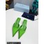 Prada Heel 4cm Satin Pointed Toe Mules Green Spring 2024